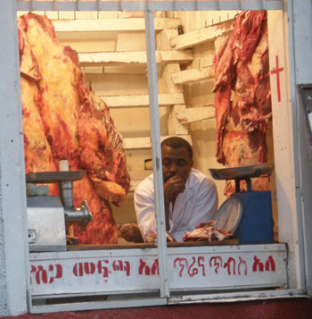 Butcher’s shop in Addis Ababa