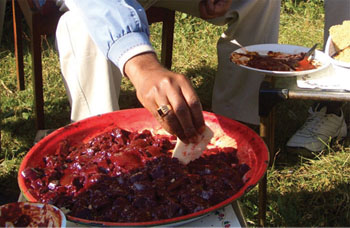 Eating raw meat is part of many Ethiopian celebrations