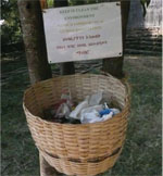 Wicker waste basket