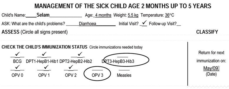 Case recording form for Selam.