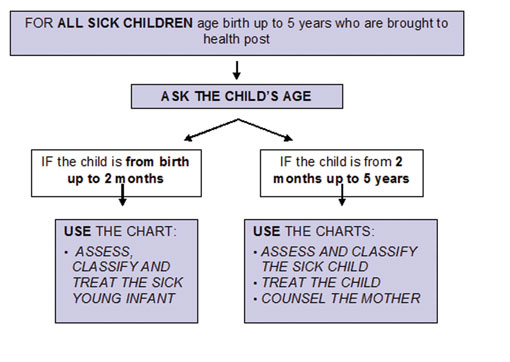 A flowchart for selecting the appropriate case management chart.