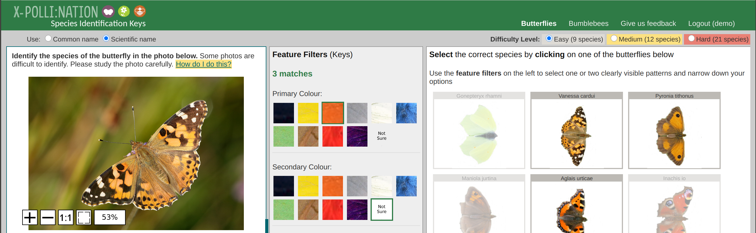 Screenshot of X-Polli:Nation Training Tools