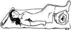 Woman lying with her legs raised