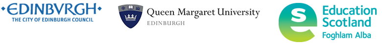 logos of Edinburgh council, Queen Margaret University and Education Scotland