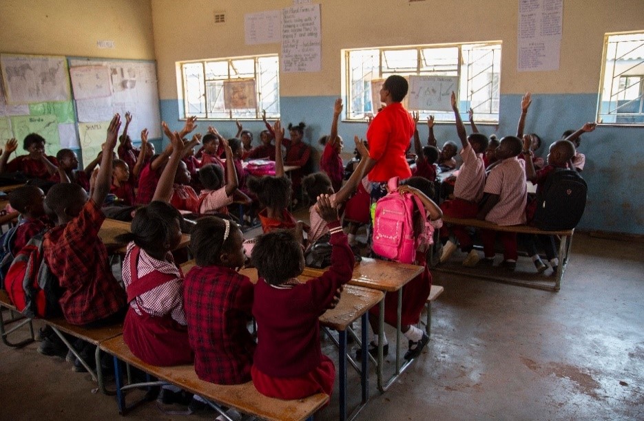 Classroom in school in Zambia