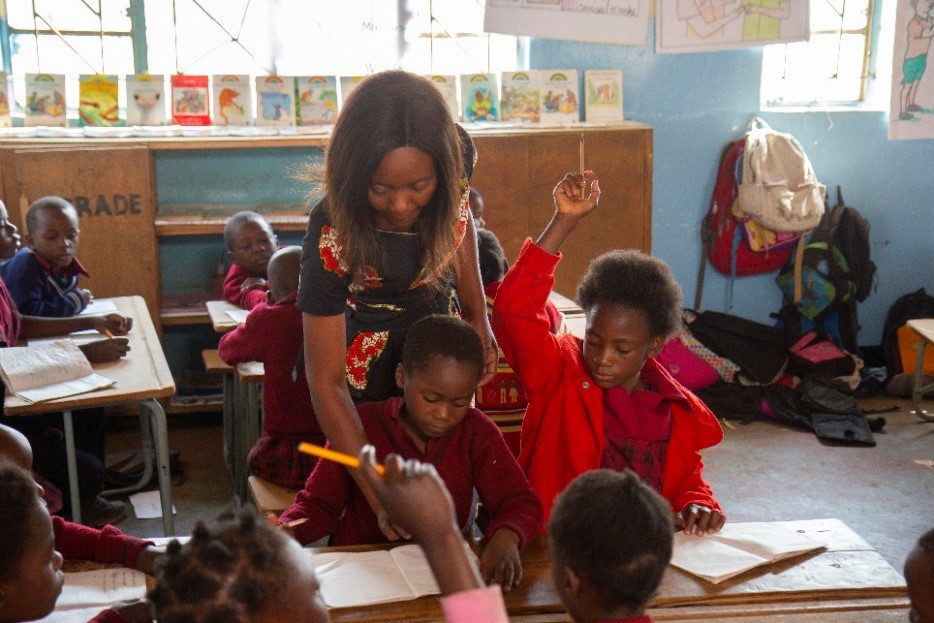Classroom in school in Zambia
