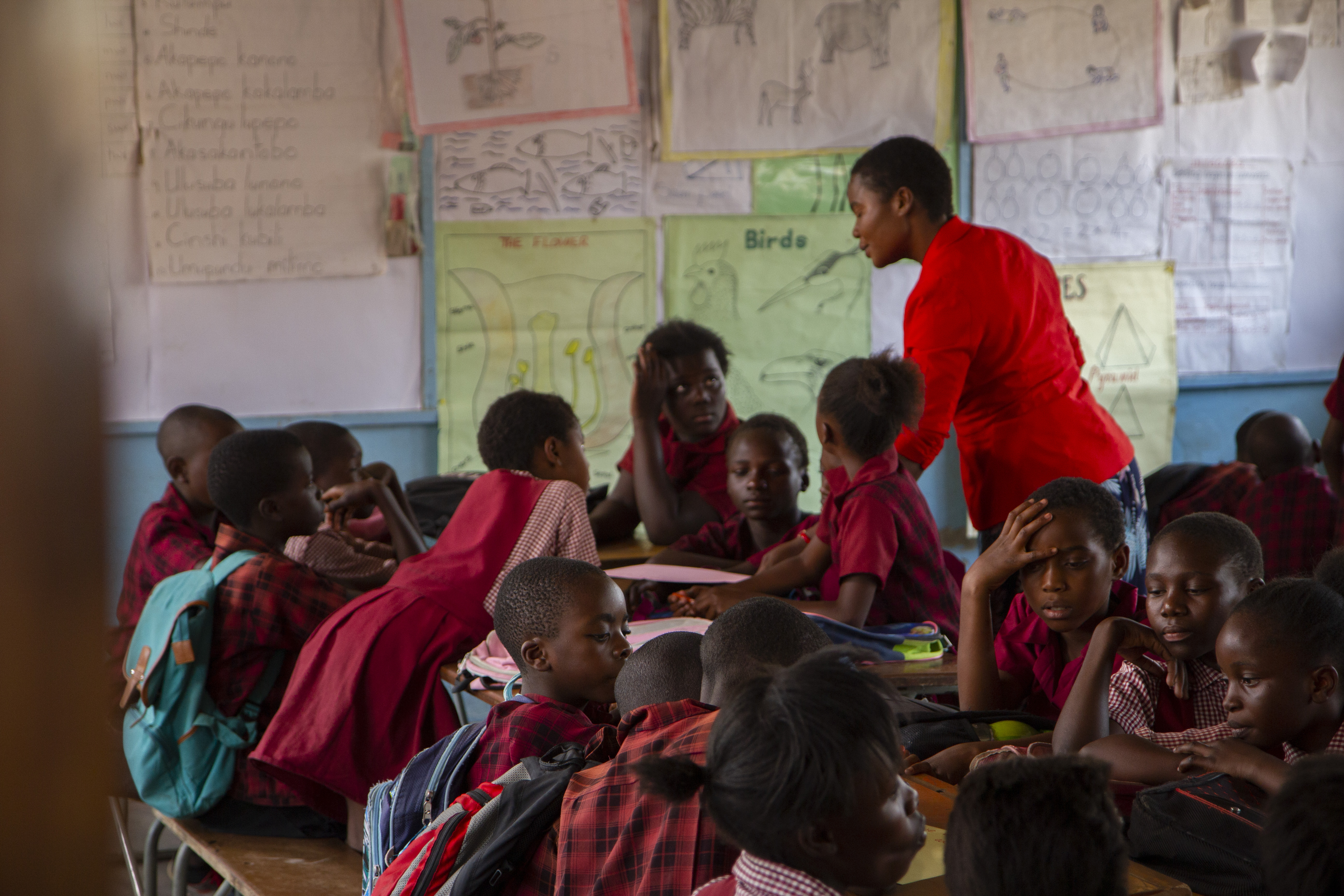 Teacher providing feedback to learners