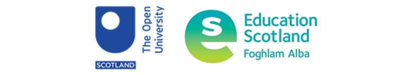 The combined logos of The Open University in Scotland and Education Scotland