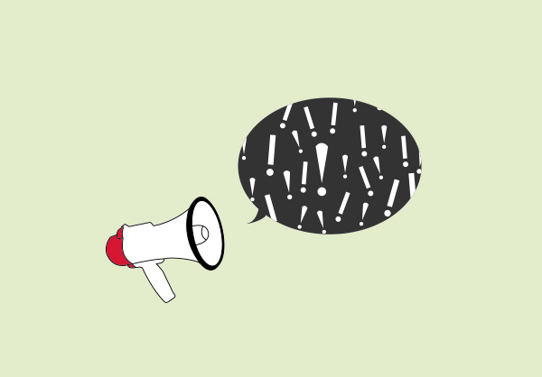 Illustration of a megaphone communicating information