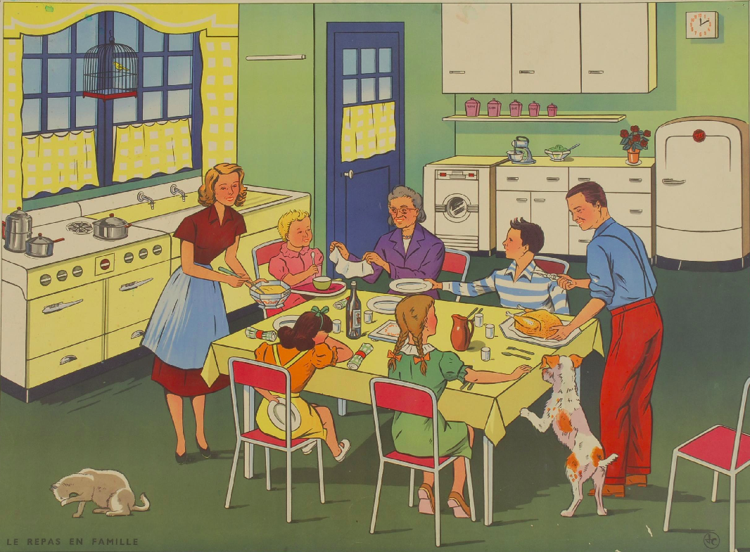 Un repas familiale vers 1950