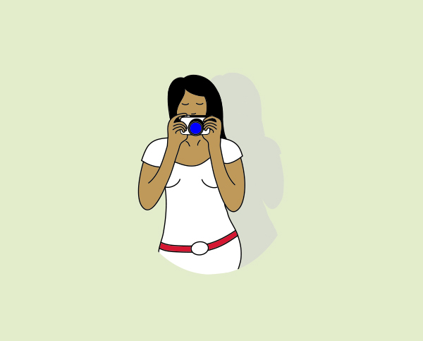 Illustration of someone taking a photograph