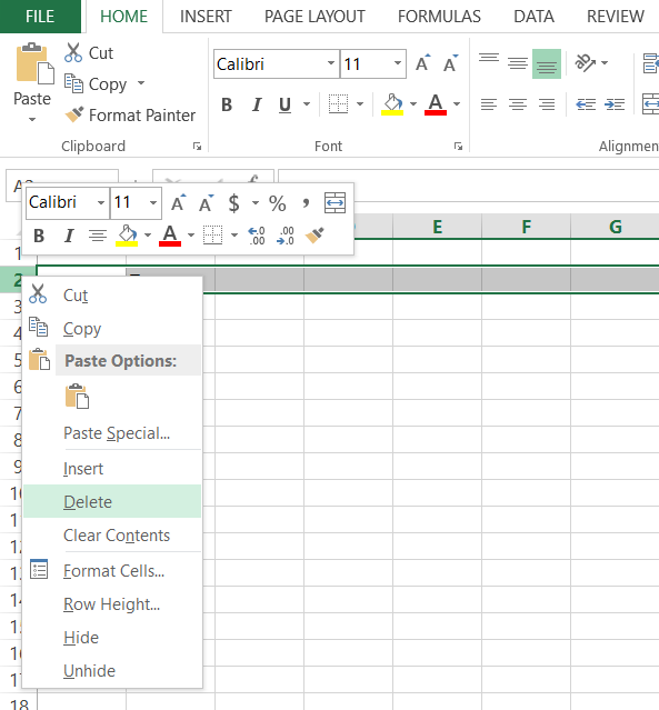 Graphic showing how to Delete Data