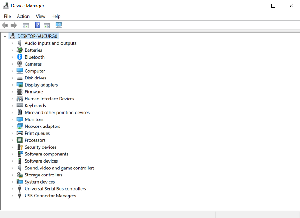 Images of the Device Manager Control Panel in Microsoft Windows OS