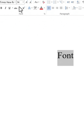 Graphic showing how to change the Font and Font Size