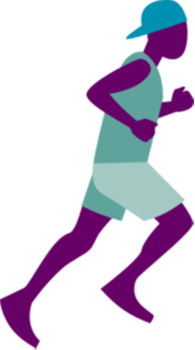Graphic of a younger person running.