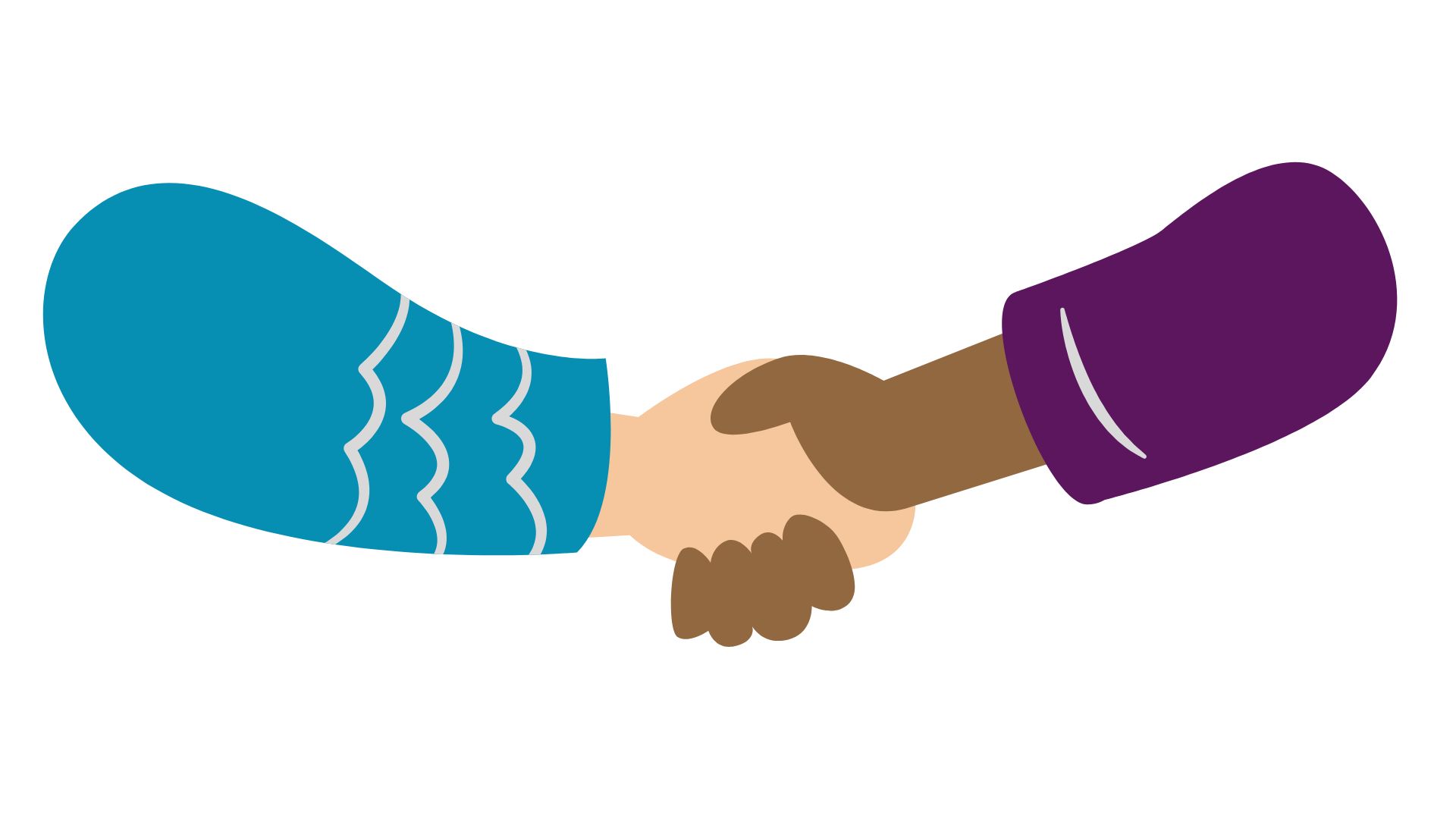 Graphic of two hands shaking. 