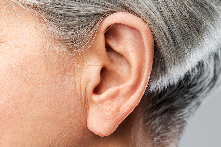 A picture of someone’s ear.