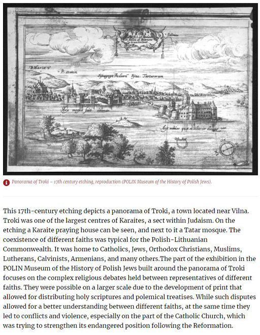 Captura de pantalla del sitio web de RETOPEA que muestra un recorte sobre un grabado del siglo XVII con una vista de Troki