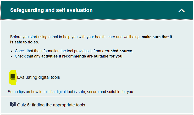 Screenshot of expanded section including description and other content.