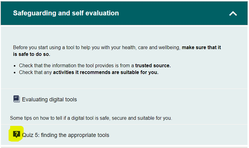 Screenshot of expanded section including description and other content.