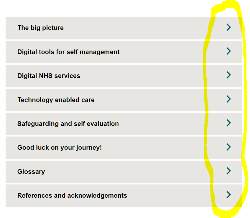 Screenshot of the contents page (un-expanded)