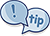 A speech bubble with ‘tip’ inside