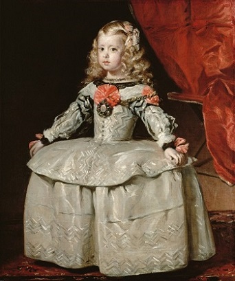 A 17th Century portrait of a child by Cornelis de Vos. The child wears an elaborate dress, similar to that which an adult would wear.