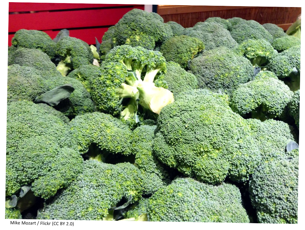A basket full of broccoli.