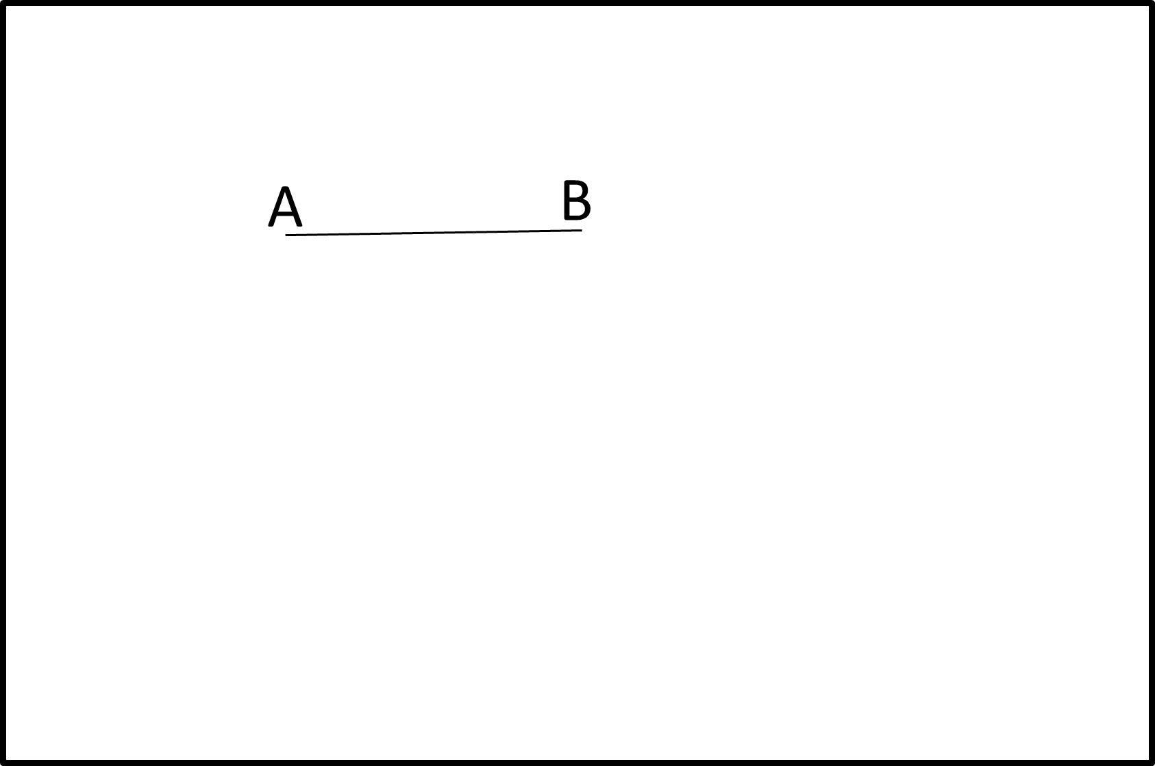 Drawing the plan, the initial points, A and B added to paper.