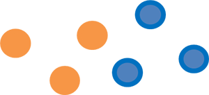 orange and blue dots