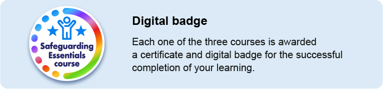 Safeguarding essentials course digital badge.