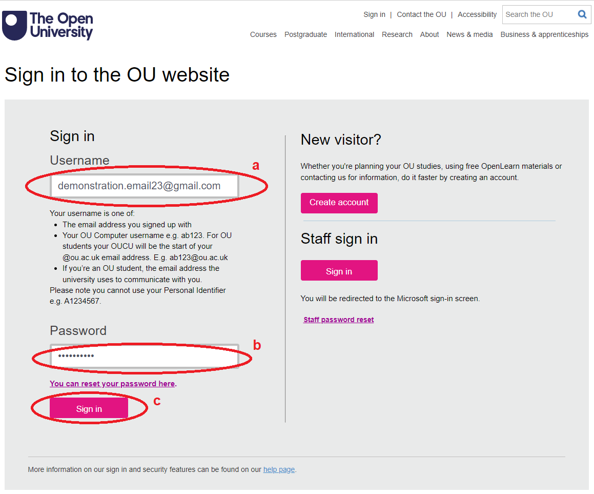 Sign in to OpenLearn Create