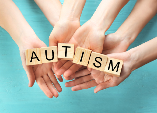 This shows the word ‘Autism’ spelled out.