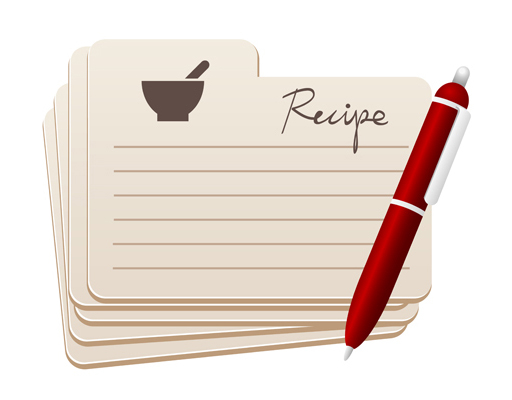 This is an illustration of some recipe cards.