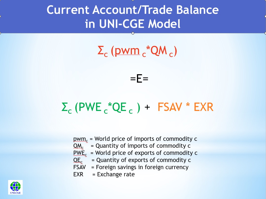Trade balance constraint