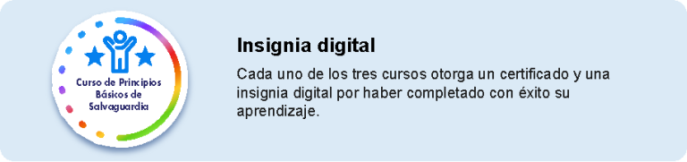 Principios Básicos de Salvaguardia insignia digital.