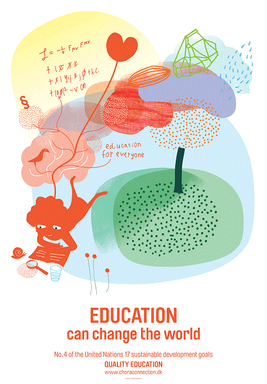 A colourful illustration of SDG 4: Quality Education.