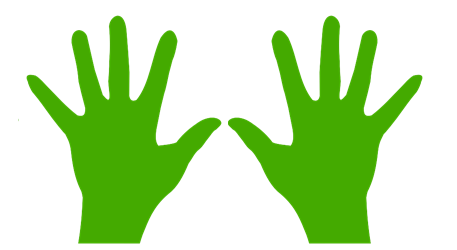 A silhouette of two hands with fingers outstretched