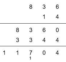 The final worked solution, giving an answer of  11,704
