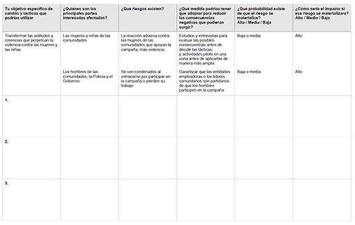 Captura de pantalla de una herramienta en forma de tabla.