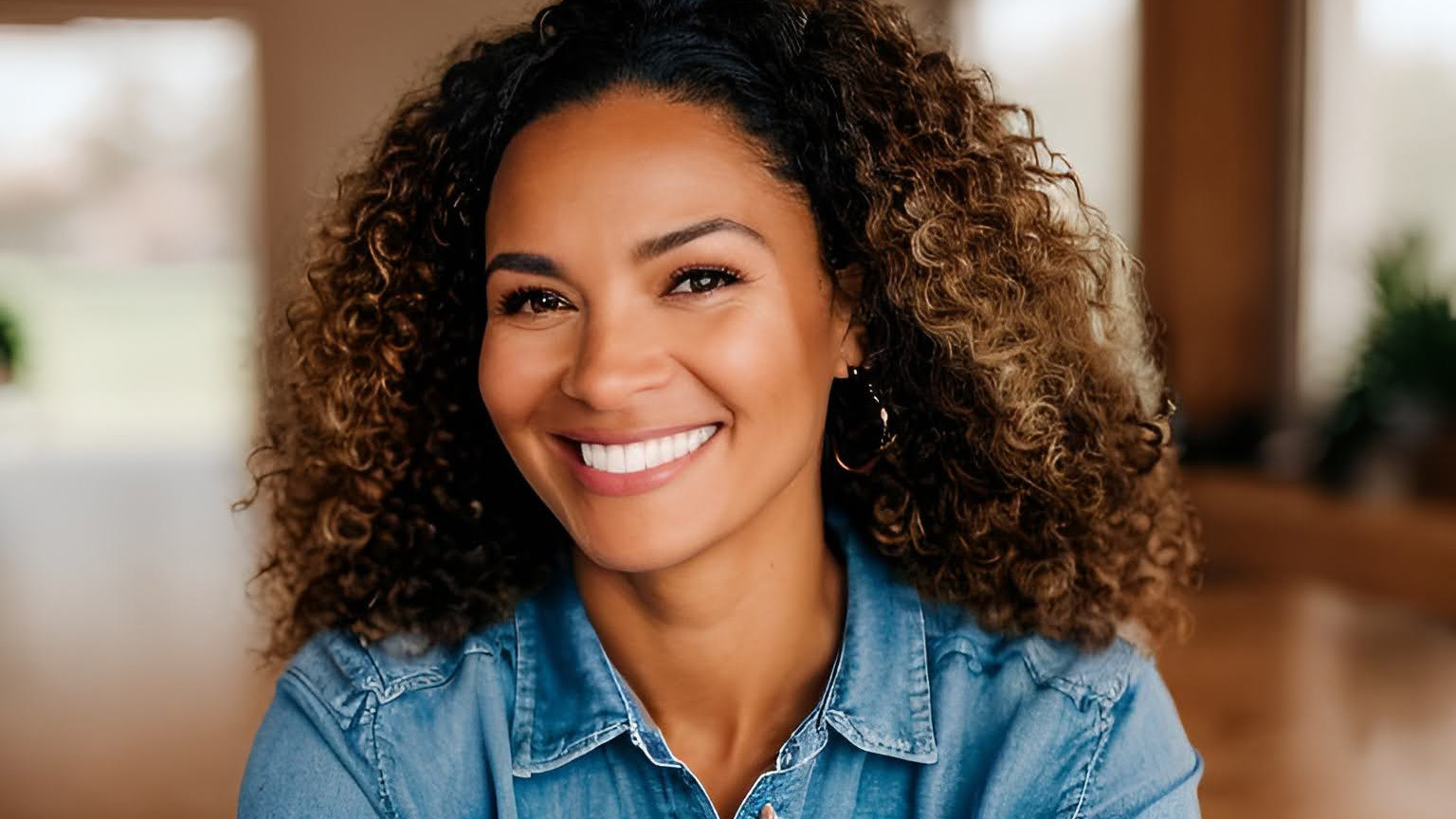 A female business owner smiling