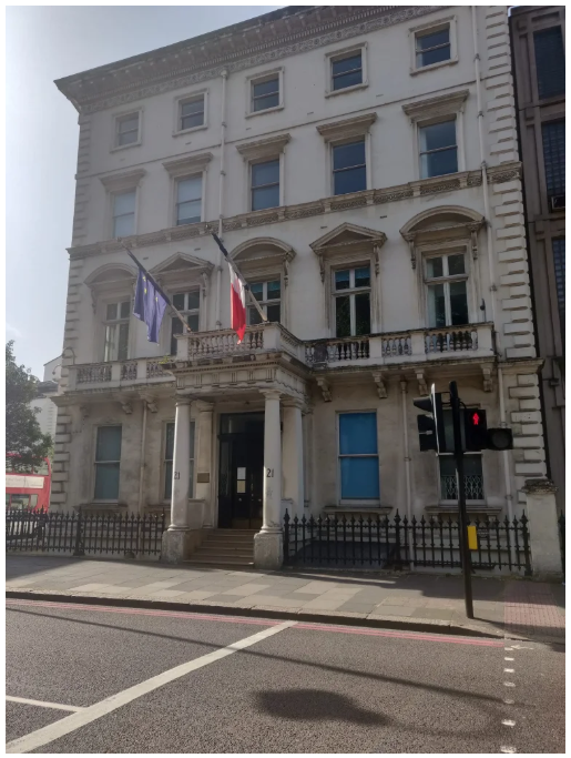 Ramanujan’s first residence in London, now an embassy (from Narayanan, 2019)