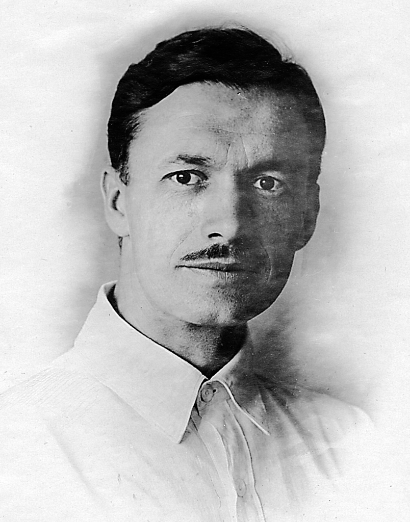 A black and white portrait photograph of Vladimir Lukyanov.