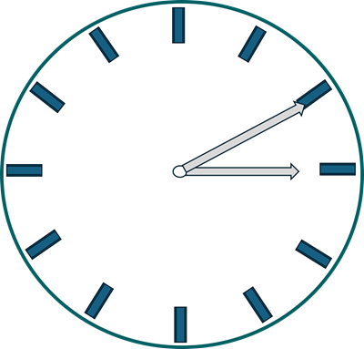 An analogue clock with simple hour markers around the dial.