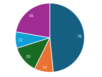 a simple pie chart with each segment a different colour.