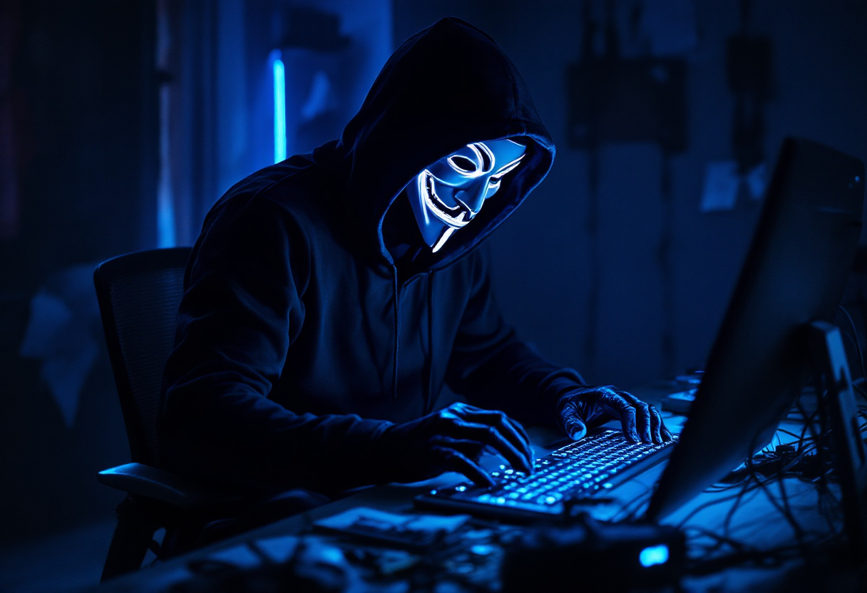 Image of a cyber criminal to illustrate why cybersecurity protection services are vital.