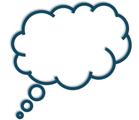 a cloud reflecting the thinking process