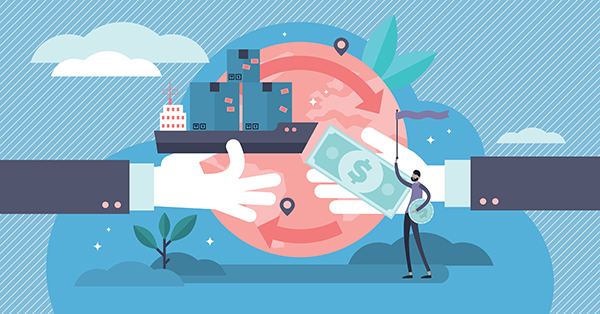 A montage of economic activity.