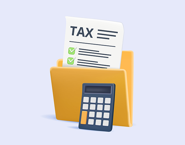 A tax document is a file alongside a calculator.