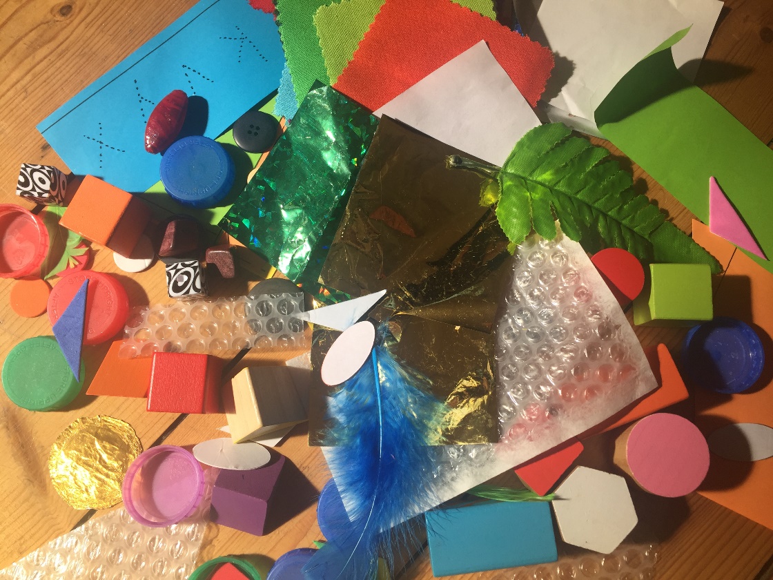 Colourful craft materials on a table